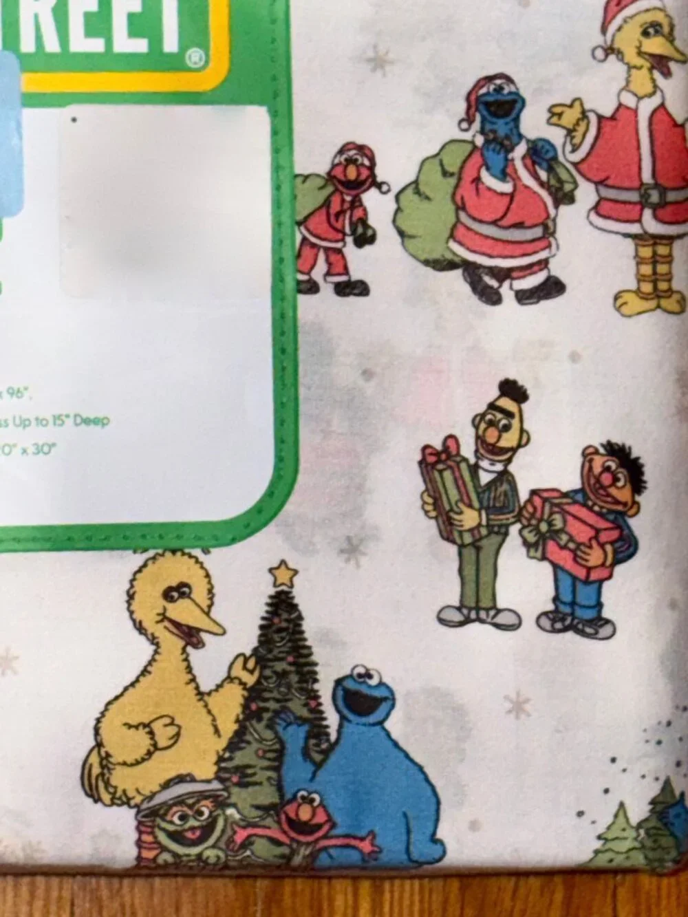 Sesame Street CHRISTMAS CELEBRATION Full Size Cotton Sheet Set  ALL COTTON
